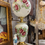 Thumbnail: Extra Large Hand-Painted Antique Glass Lamps with Brass Base & Inner Chimney
