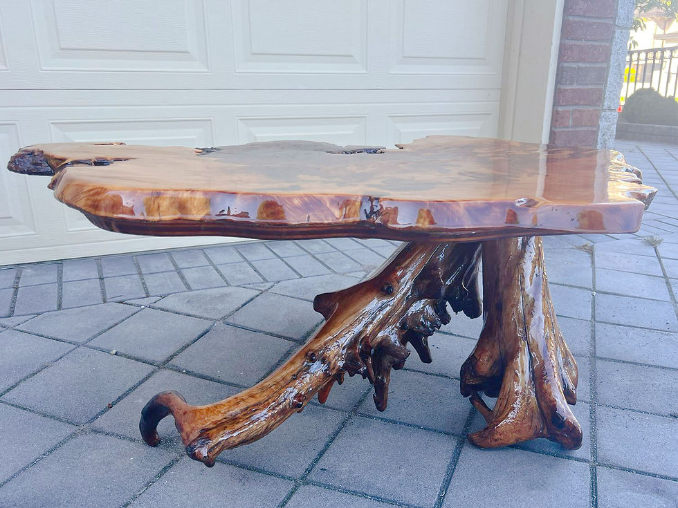 Thumbnail: Live edge burl wood table