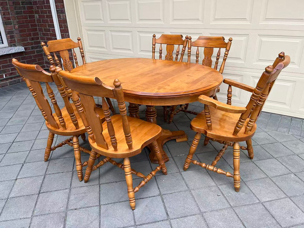 Thumbnail: Like New 9PC Solid Canadian Maple Dining Set