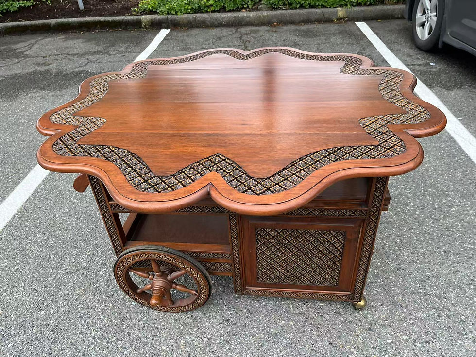 Thumbnail: Large Teak Tea Wagon / Cart Mint Condition