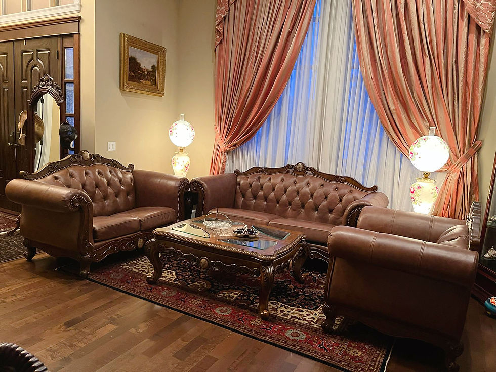 Thumbnail: 6pc real leather living room set