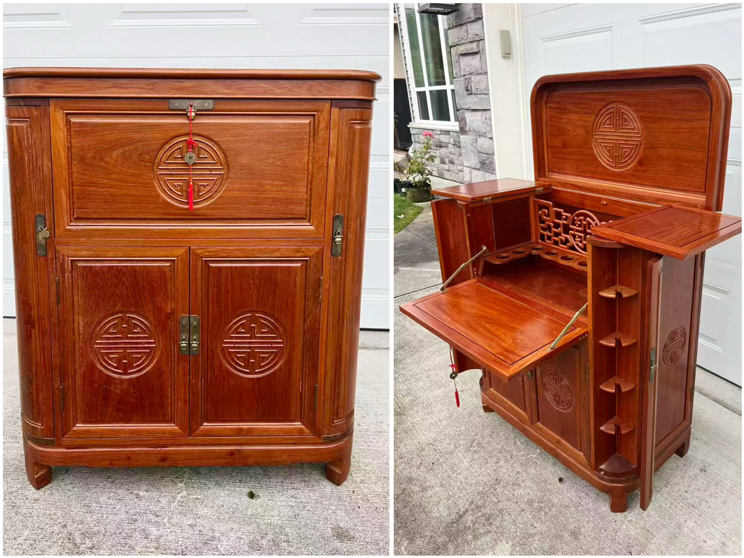 Like New Oriental Rosewood Liquor Cabinet
