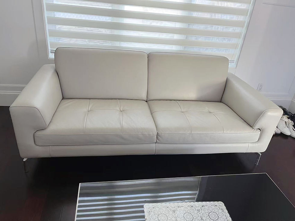 Thumbnail: Genuine Leather Sofa Set with Coffee Table