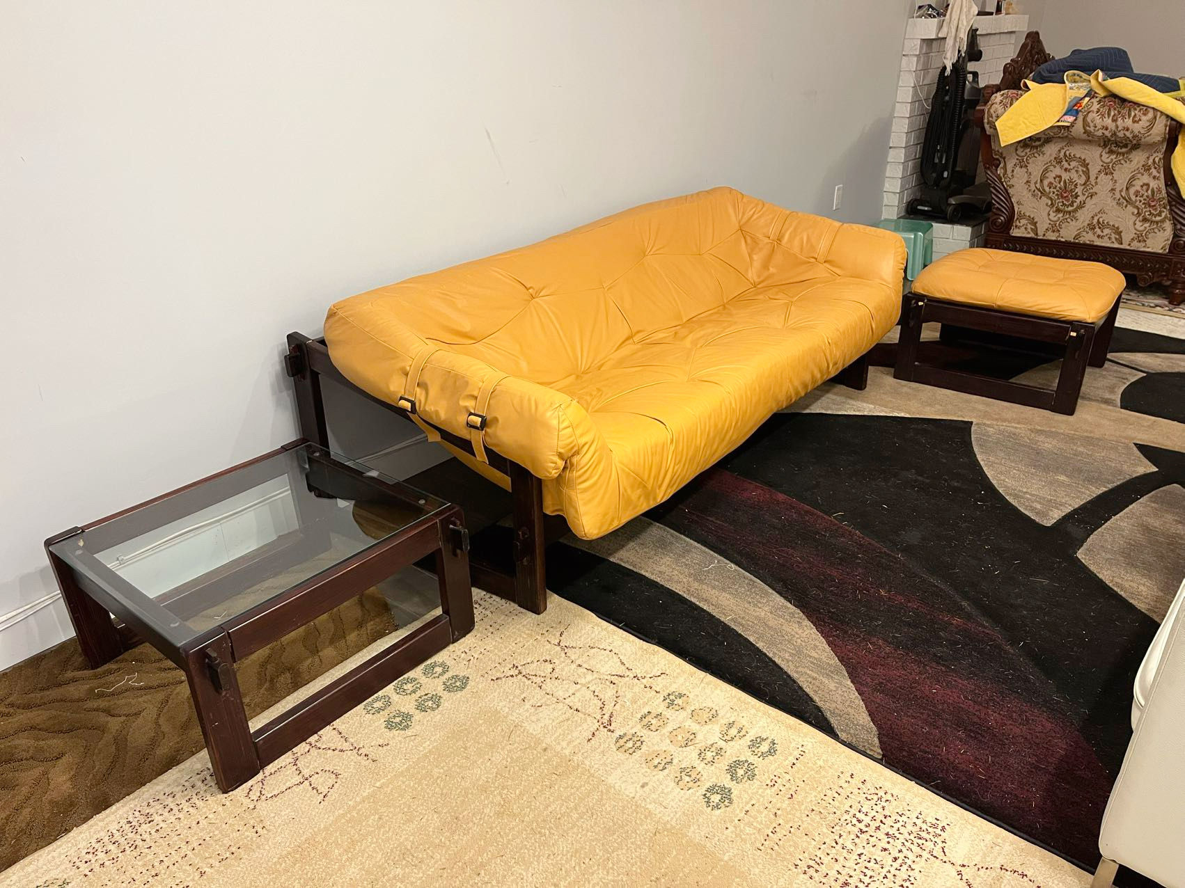 3pc Mid-century Percival Lafer leather MP sofa set