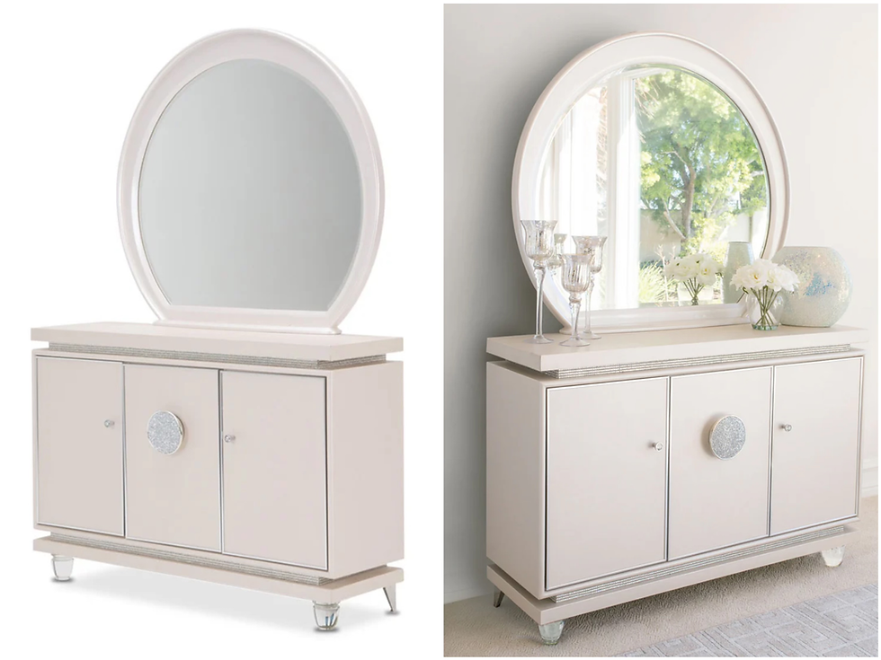 Thumbnail: Like new AICO dresser with mirror