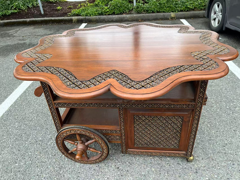 Thumbnail: Large Teak Tea Wagon / Cart Mint Condition