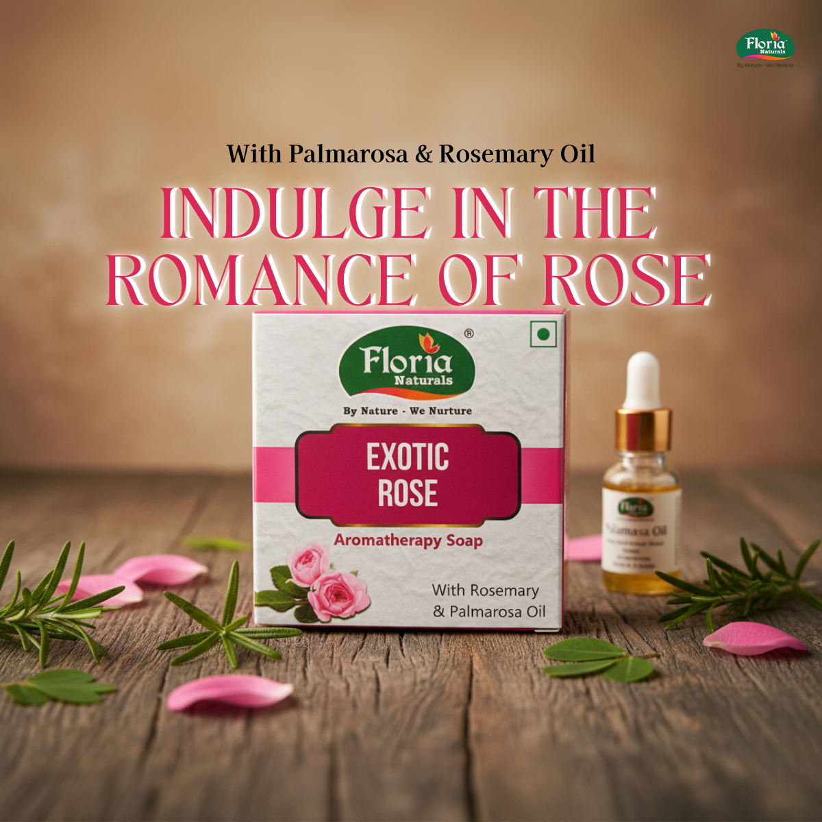 Floria Naturals Exotic Rose Aromatherapy Soap