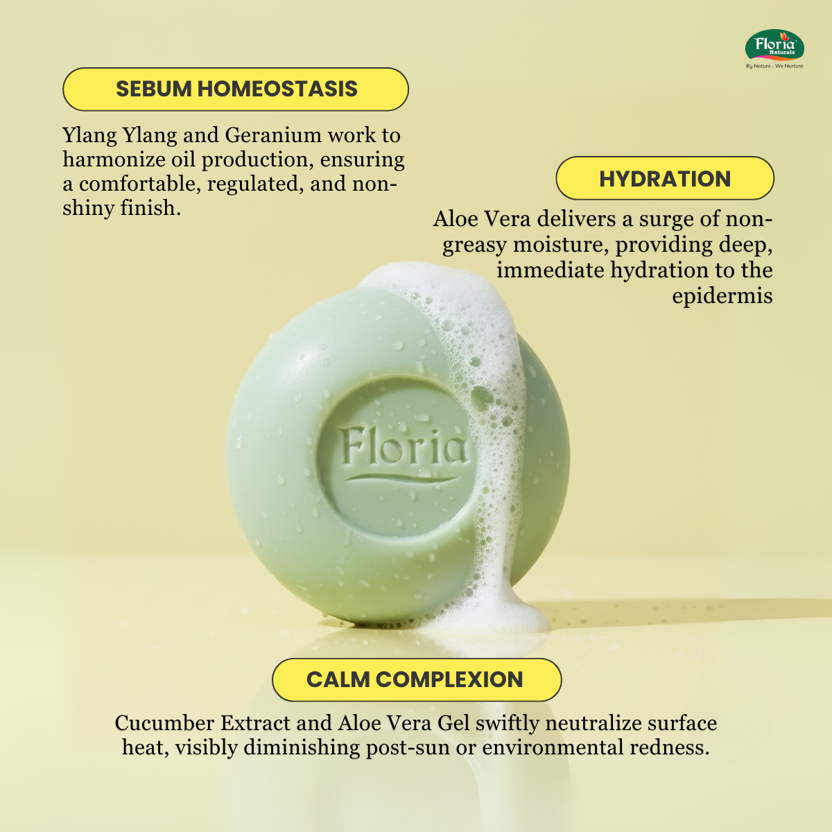 Floria Naturals Aloe Cucumber Aromatherapy Soap