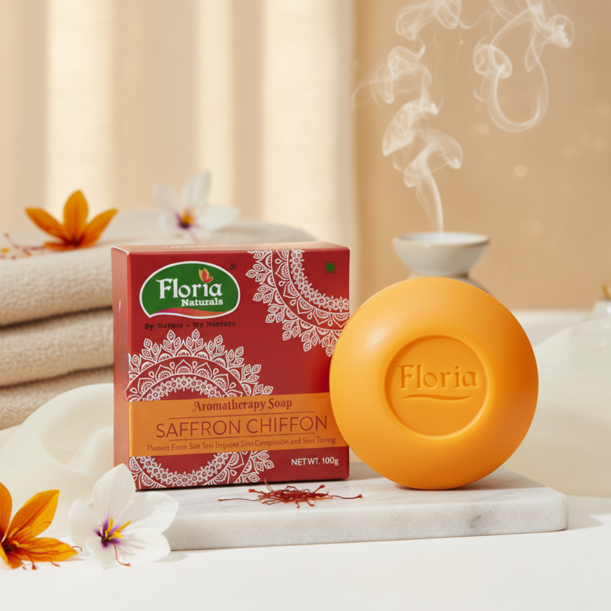 Floria Naturals Saffron Chiffon Aromatherapy Soap