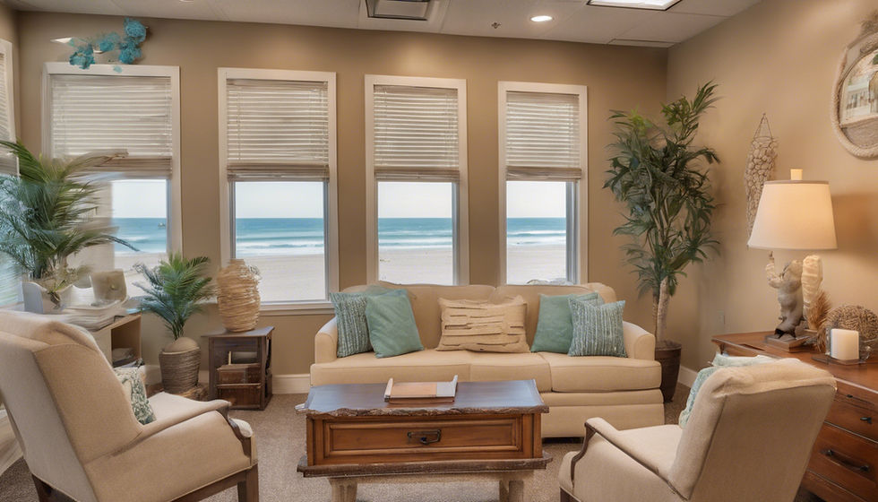 High angle view of a serene therapy room designed for mental health sessions