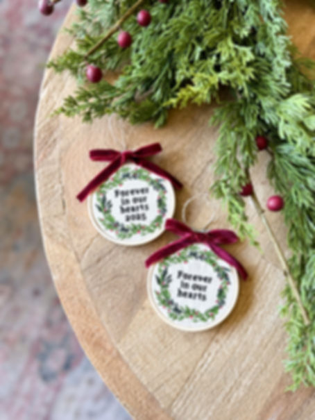 Forever in Our Hearts Embroidered Ornament