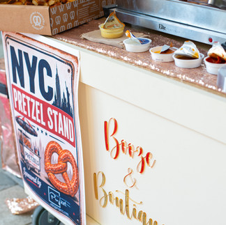 The B&B cart transformed into a pretzel cart for Destination: NYC