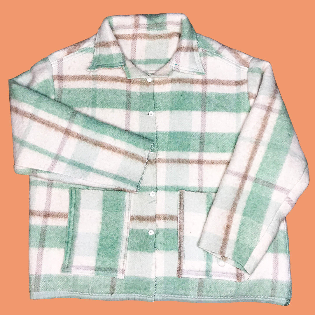 - Veste Couverture Menthe à l'eau - 100% Upcycled