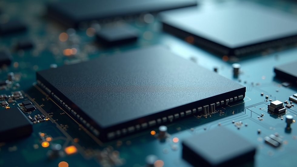 Close-up view of a silicon wafer used in semiconductor manufacturing