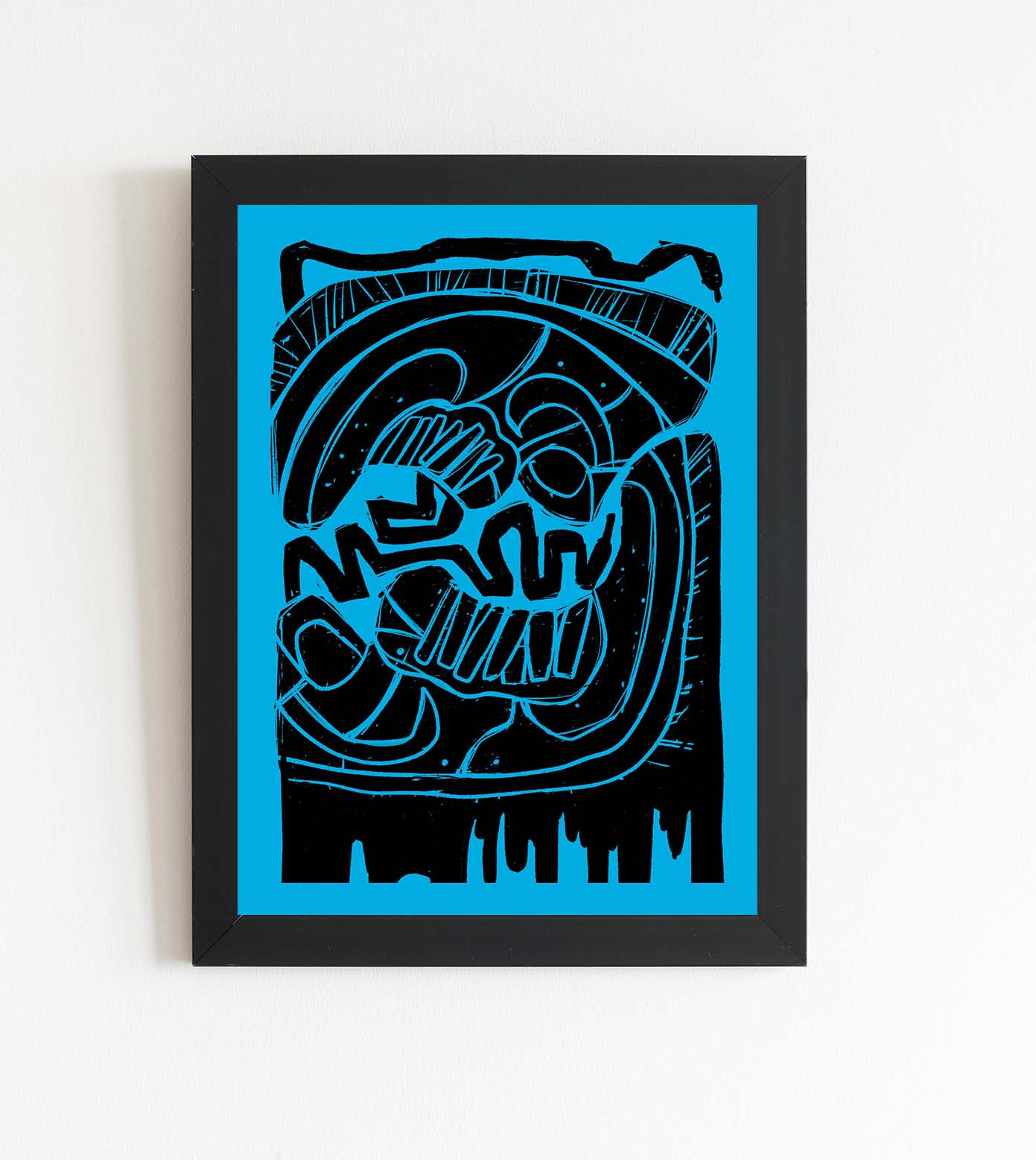 Composition in black and blue