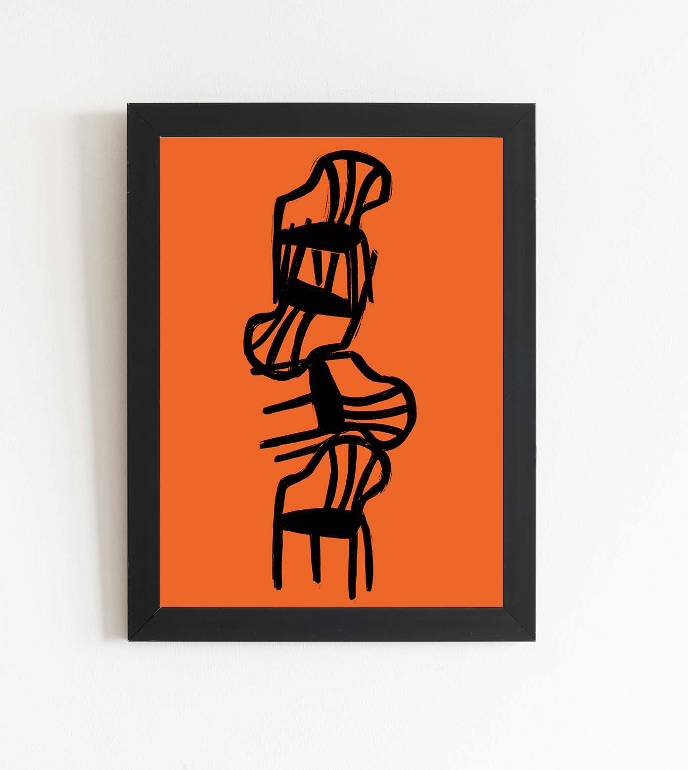 Composition in black and orange