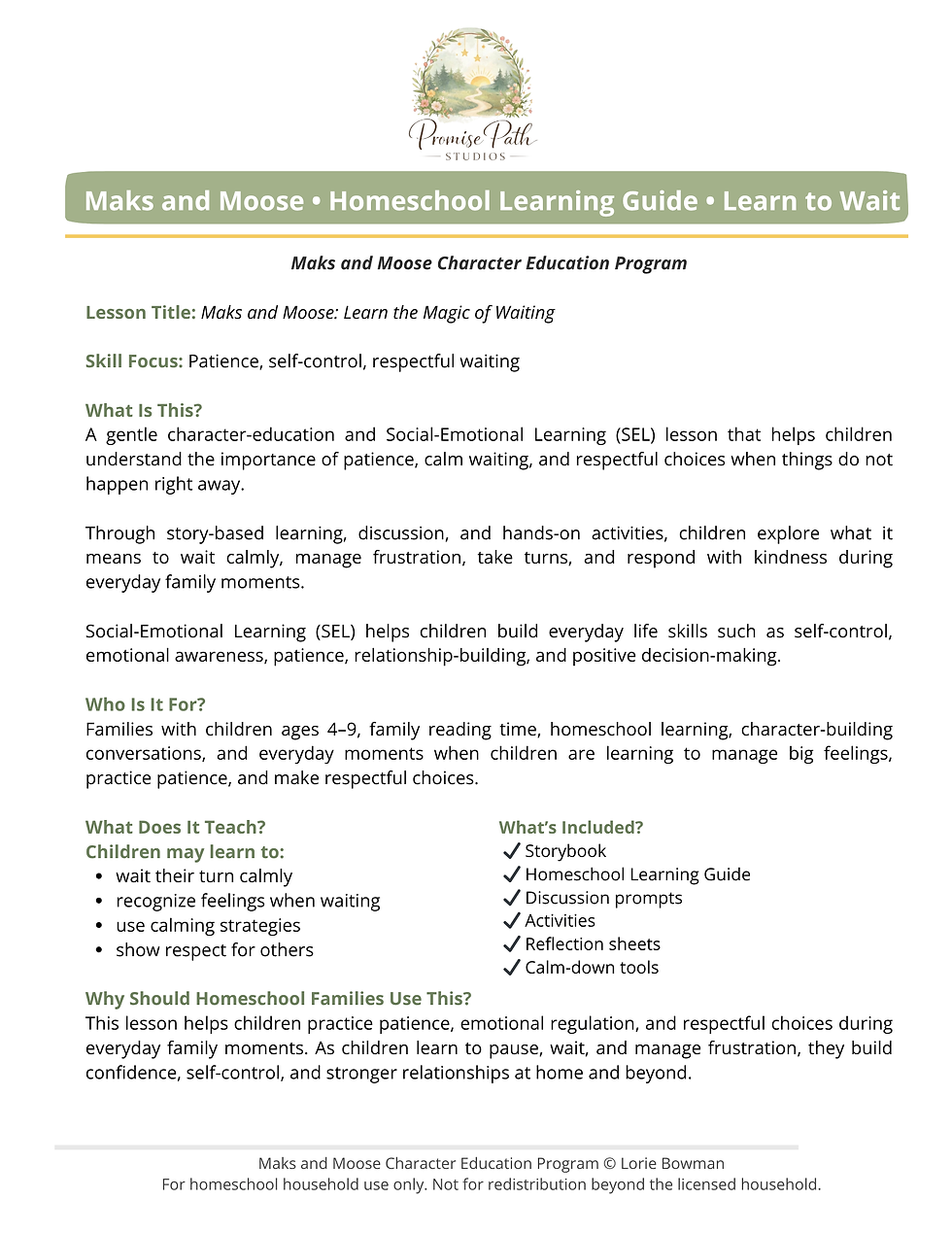 Thumbnail: Patience Homeschool Learning Pack