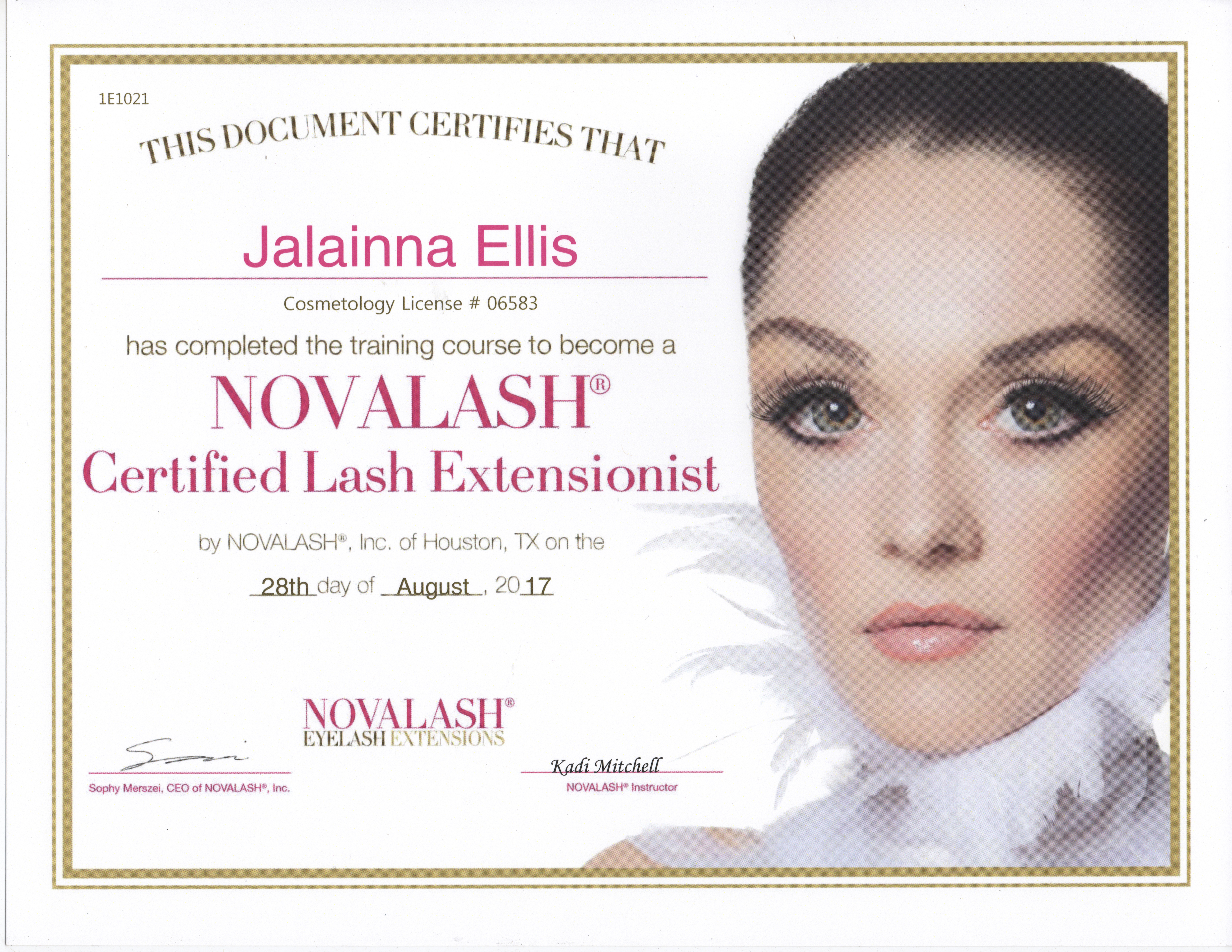 Novalash Certified