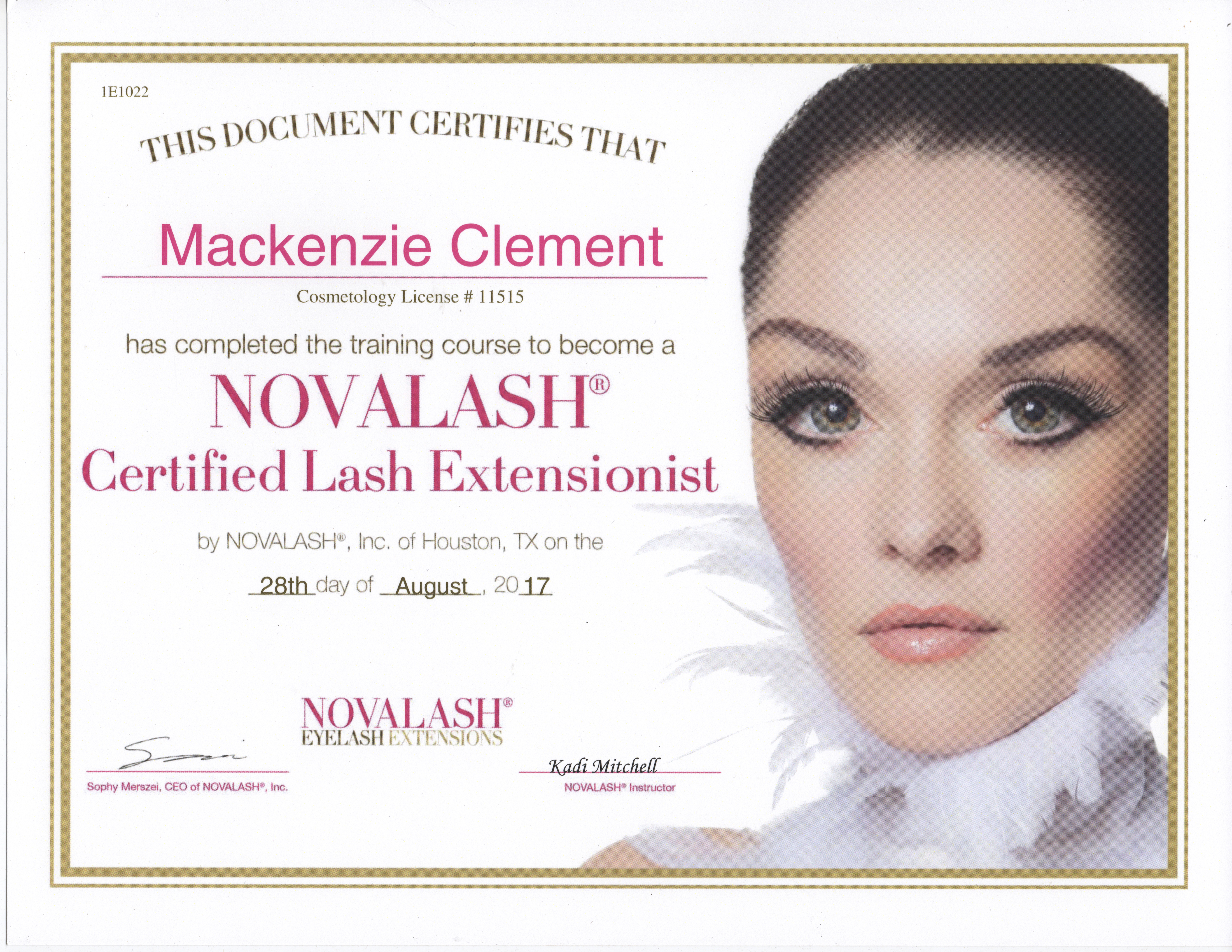 Novalash Certified