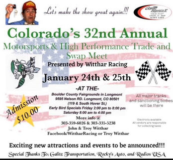 Colorado’s 32nd Motorsports and High Performance Trade Show - a.k.a. Witthar Show