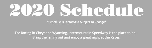2020 Tentative Schedule Now Online