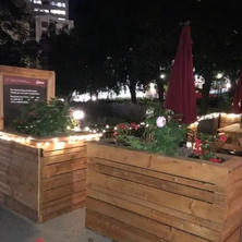 Decorative lighting on planters