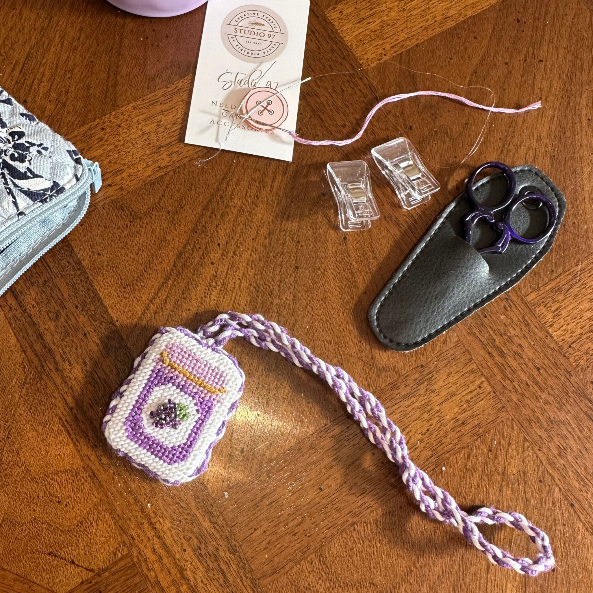 Mini Grape Jam Jar - Painted Needlepoint Canvas