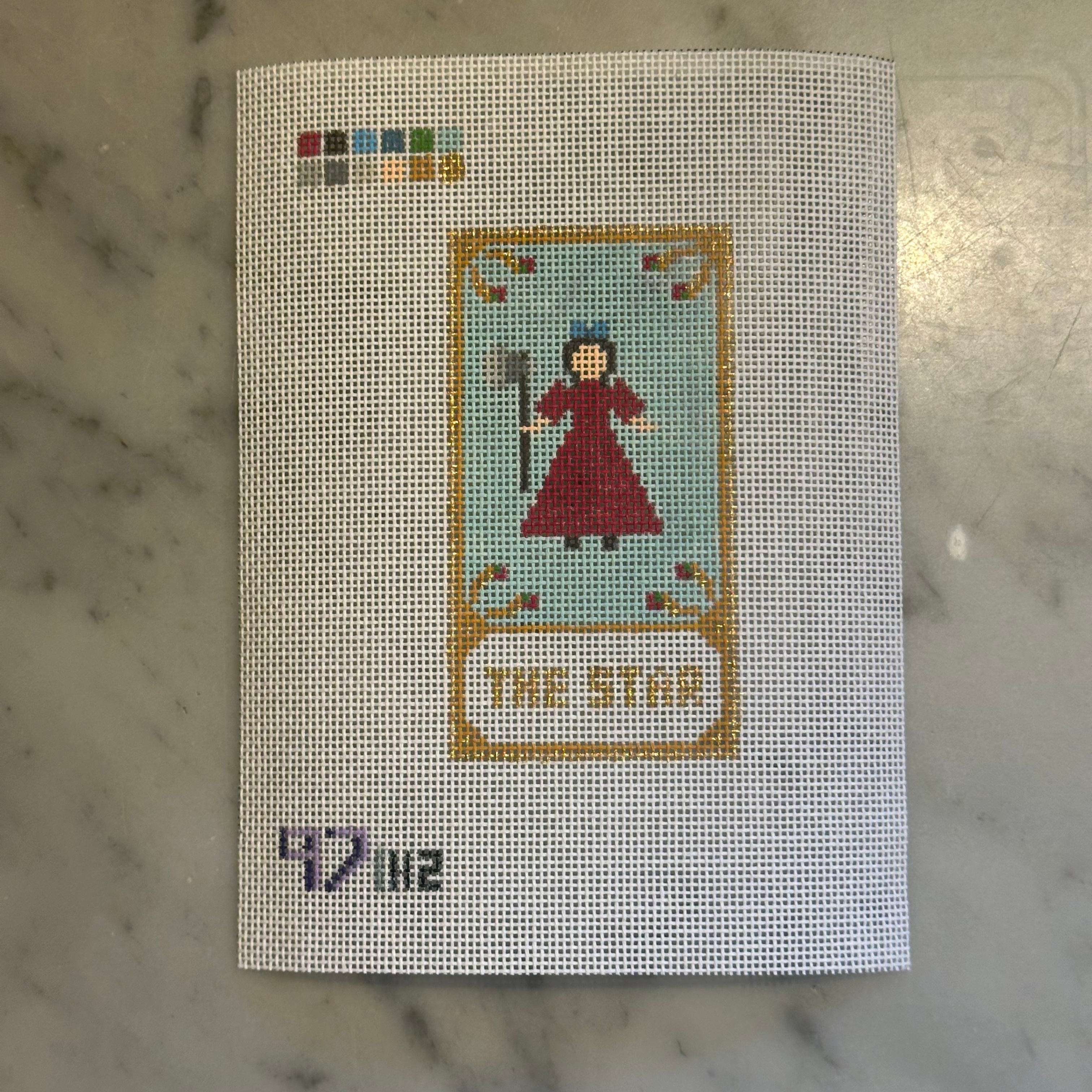 The Star Tarot Card - Hand Painted Needlepoint Canvas