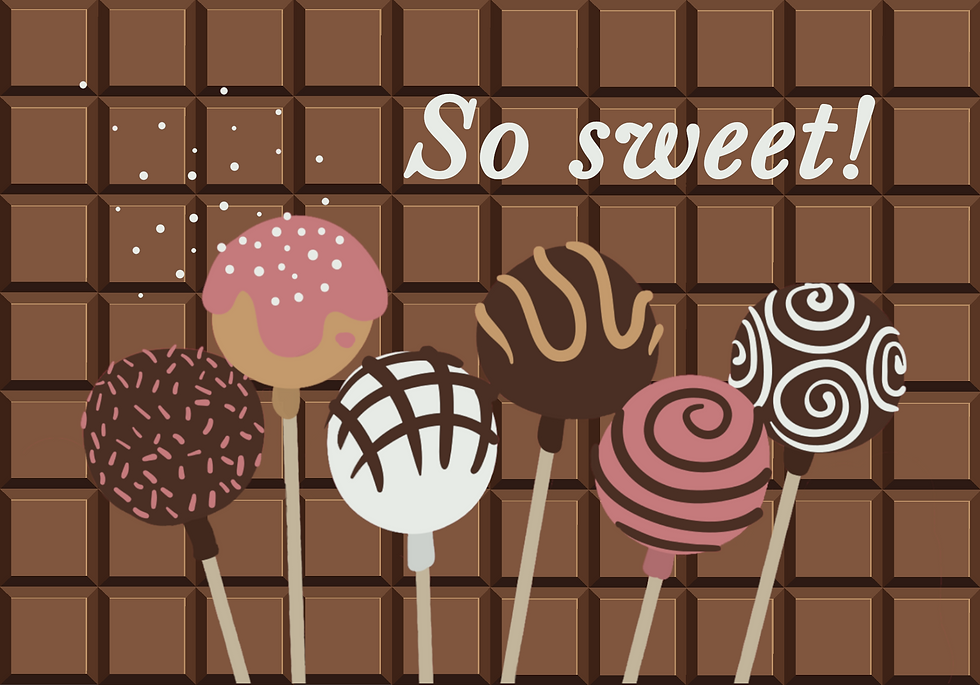 Postcard - Chocolate lollipops