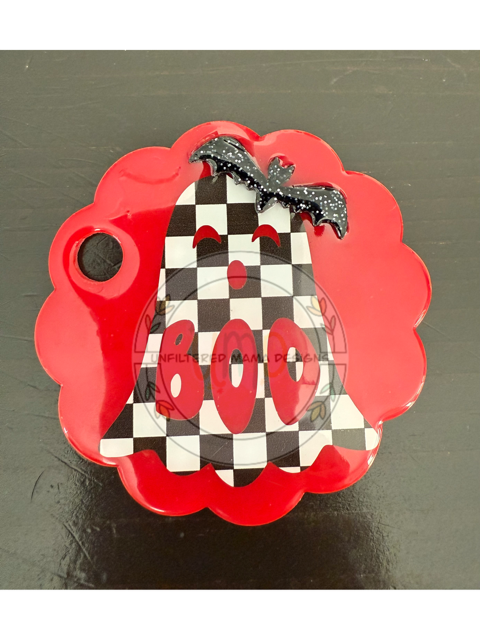 Scalloped Bow Ghost 40 oz Stanley Tumbler style topper