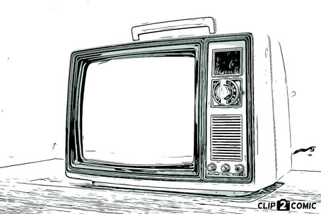 Drawing of an older TV set