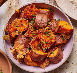 Garlic Parmesan Sweet Potatoes