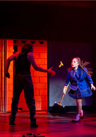 (L to R) Alex Mehigan as JD, Adriana Ripley as Veronica