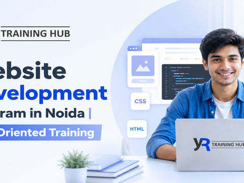 Students learning website development during a practical website development program in Noida with live coding sessions, full stack web development training, expert mentors, and real-world projects at YRC Training Hub.