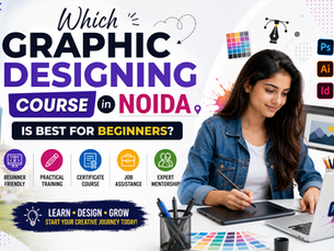 Students learning graphic designing at YRC Training Hub in Noida using Photoshop, Illustrator, Canva, Figma, and AI design tools through practical training and live projects.