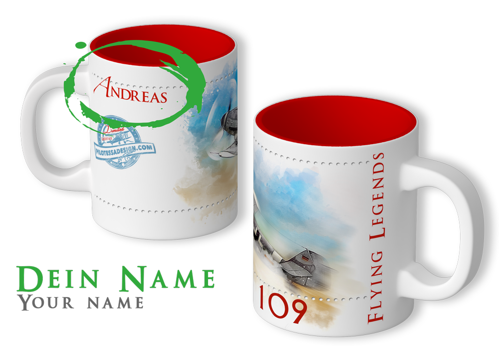 Aviator mug "The red 7". With your name!