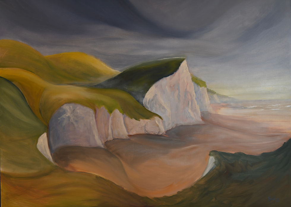Return to the light - 2026 - the sea erodes the landscape ,the storm clouds lift , the sea gently laps the beach