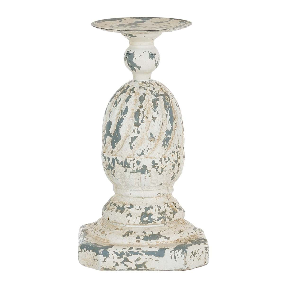 Porte-bougie ancien effet vieilli – style campagne chic