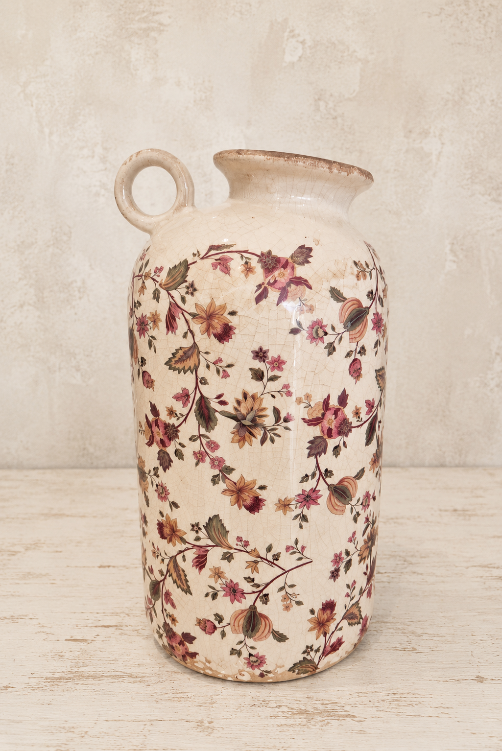 Vase Nancy en céramique à motif floral – Grand Modèle