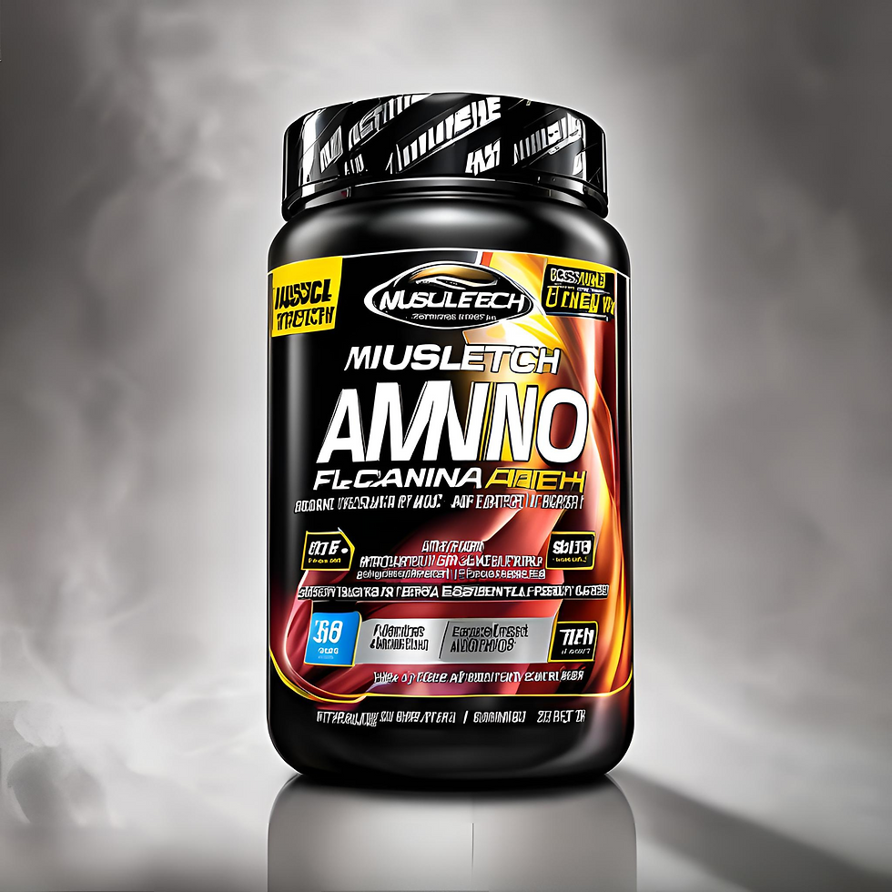 Image of an EAA supplement container, highlighting its benefits for muscle recovery and performance.