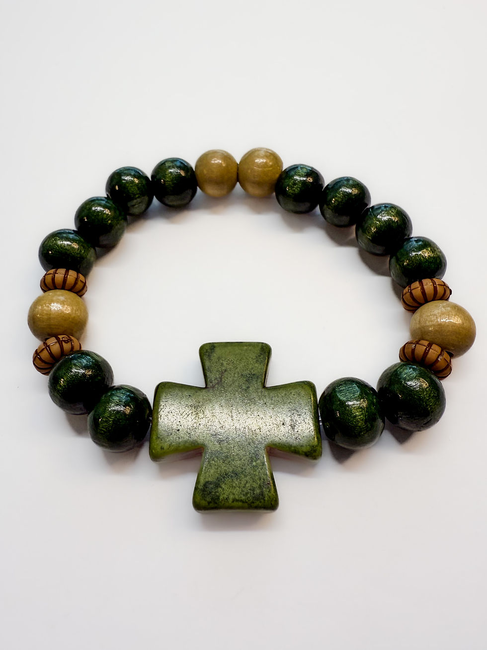 Green Cross Inspirational Bracelet