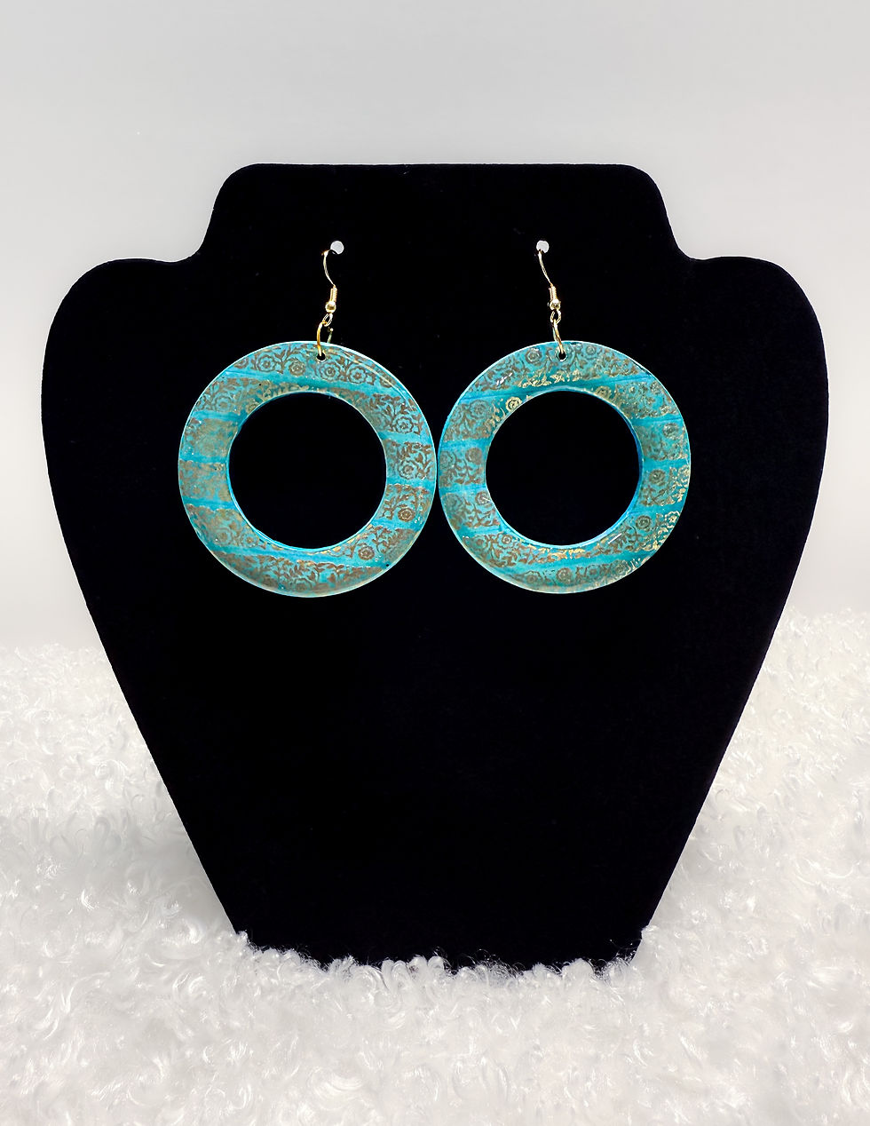 Teal and Gold Earrings
