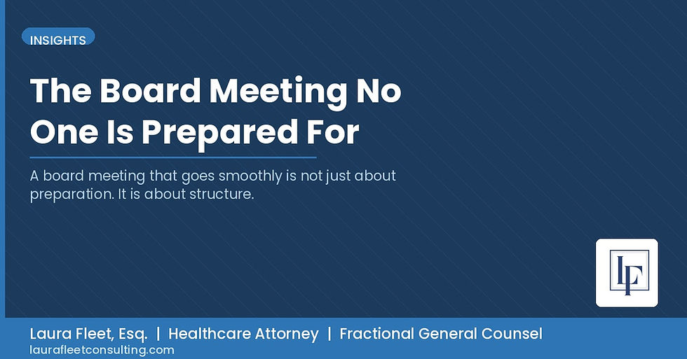 Board meeting structure guide for startup founders — Laura Fleet Consulting Insights