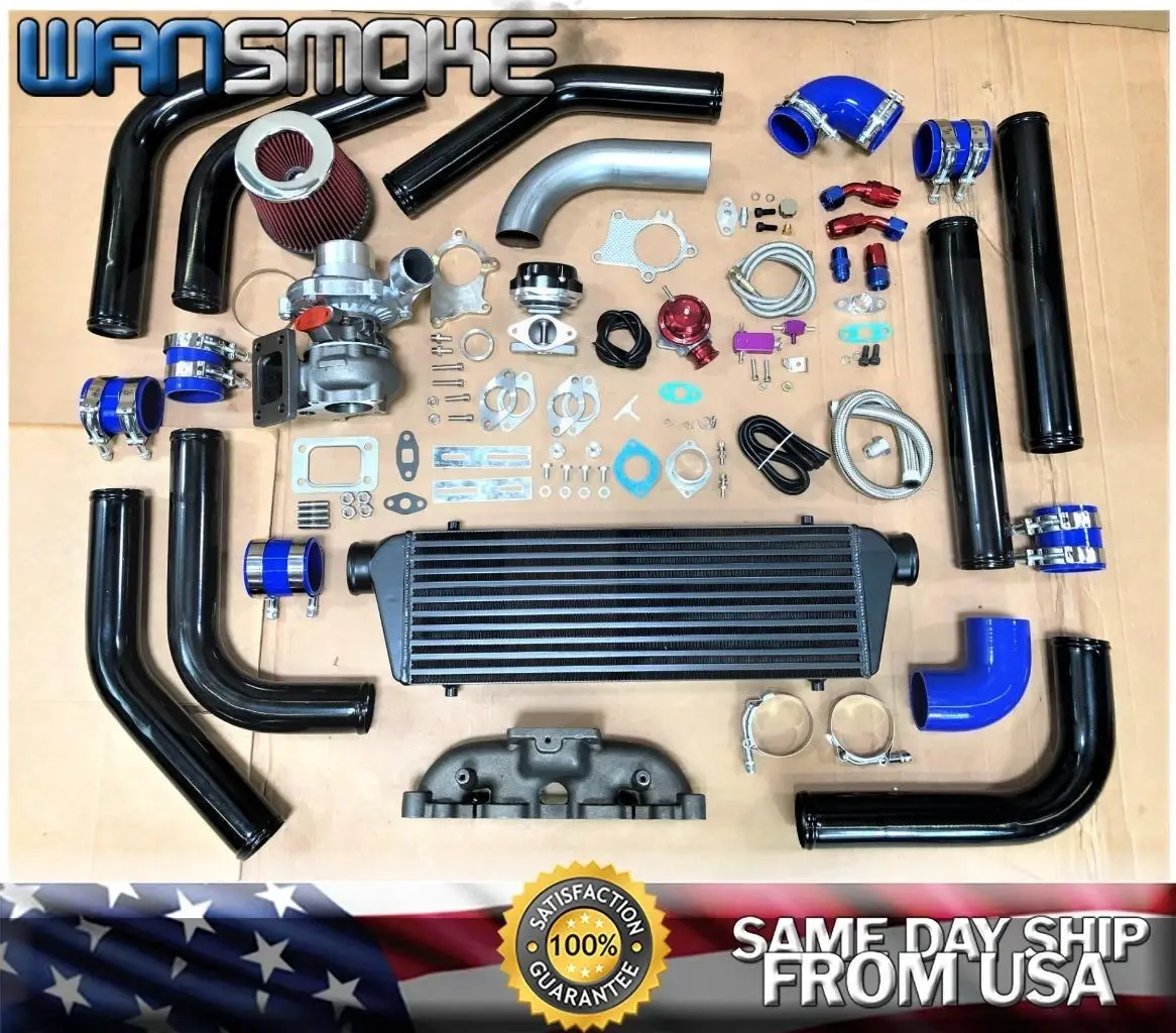 1.8 for Escort GT Protege 323 Tracer T3/T4 Turbo Kit Manifold Intercooler BKBL