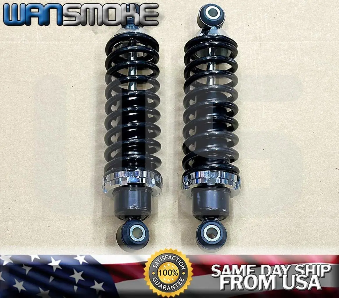 Pair Rear Coilover Shock Spring Hot Rod Set 350 LBS+ Solid Bushing Hat Universal
