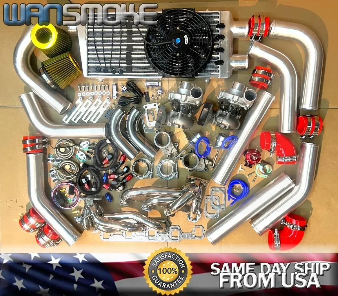 Twin Turbo Charger Kit 1000HP Ford Mustang V8 Bronco F150 Cougar 4.7L 5.0L CHRD