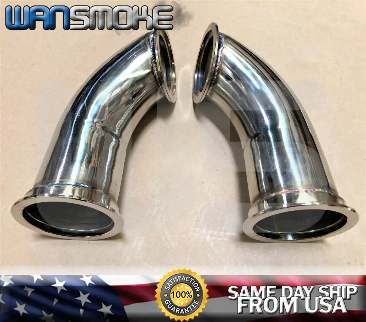 2 X 3" V-BAND STAINLESS 90 DEGREE UNIVERSAL ELBOW Down Tube EXHAUST TWIN TURBO