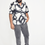 Thumbnail: Abstract cool black & White Splash Relaxed Fit Shirt