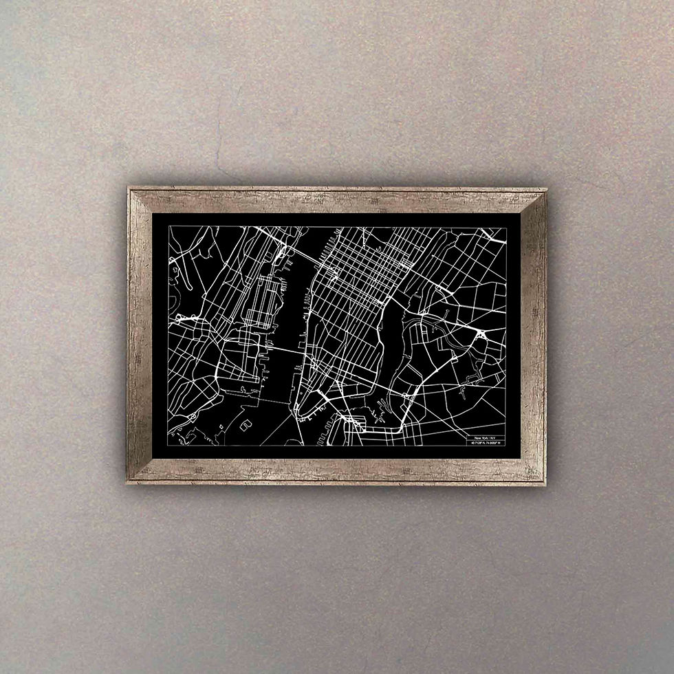 Miniatura: Mapa New York I Plata Oro Antique