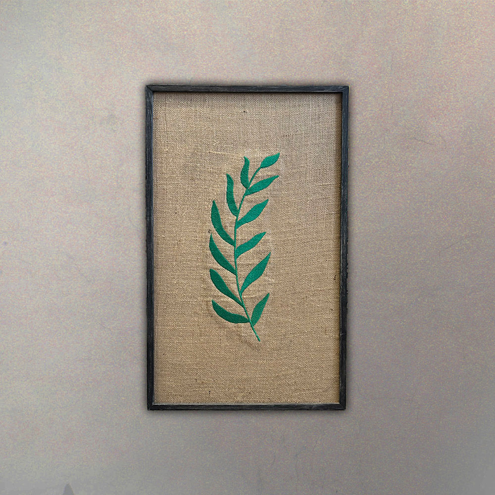 Hoja Arpillera Bordado sobre Tela